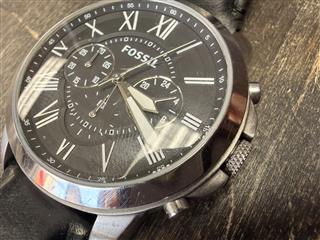 FOSSIL GRANT FS4812 Chronograph Black Dial Black Leather Strap Men’s Watch